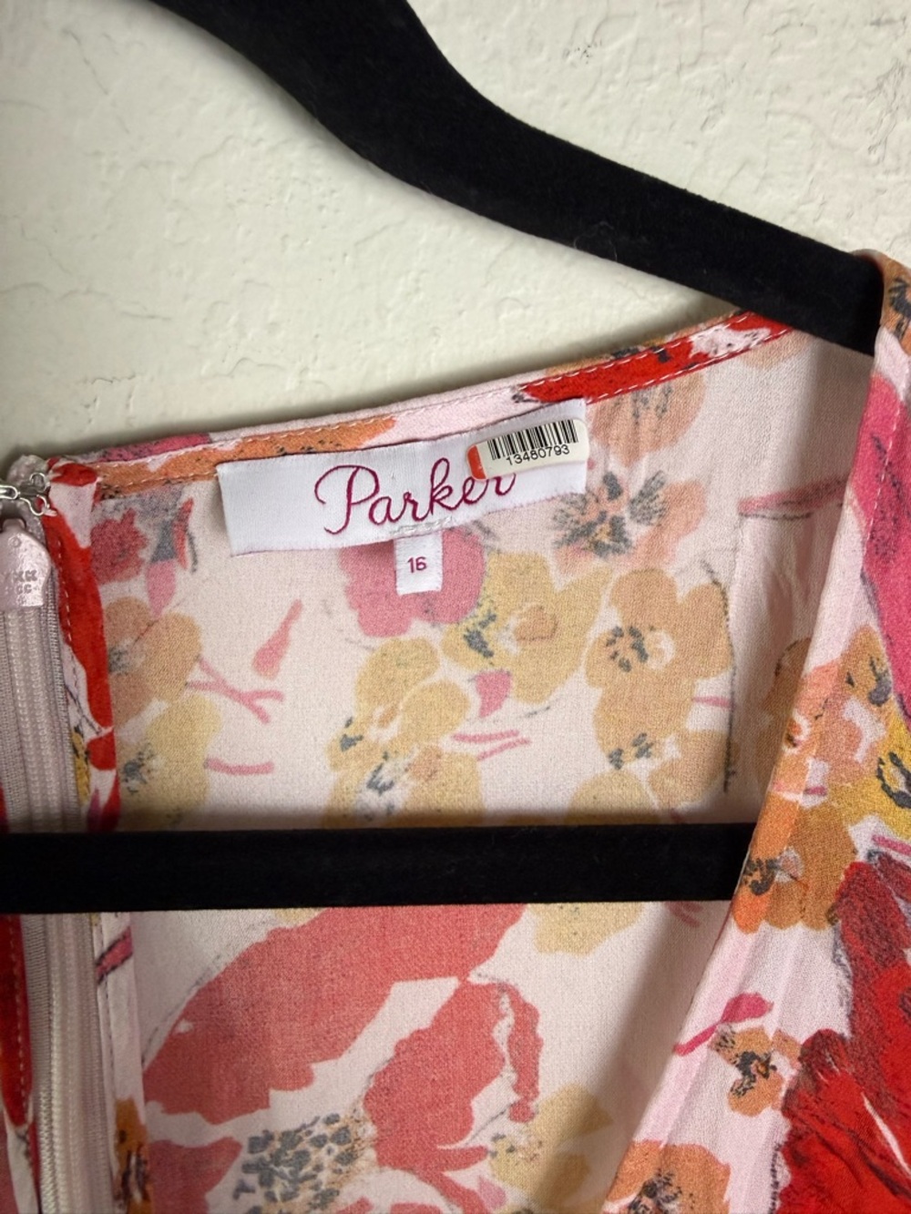 Parker Vivi Dress Silk Floral Dress 16 - Picture 5 of 15